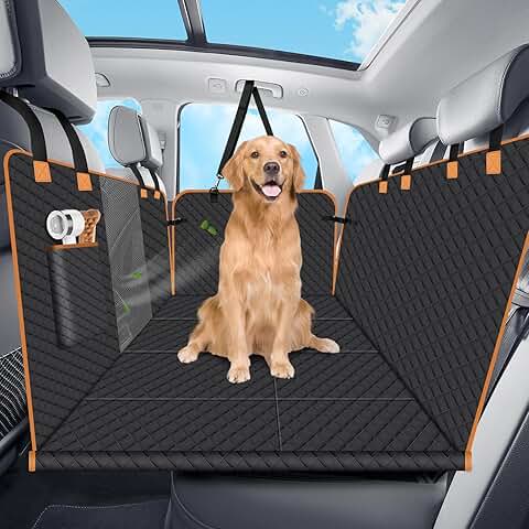 Dog Car Seat Cover with Hard Bottom and Hammock
