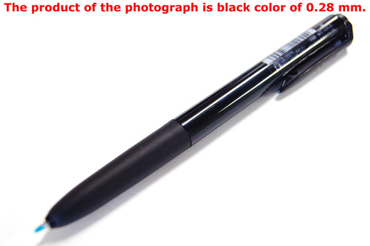 Set of five black ink gel pens with rubber grips