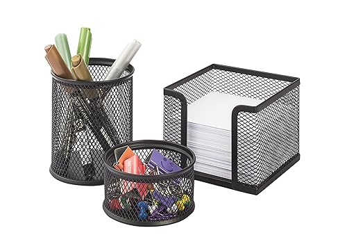 Metal Mesh Pen and Paper Organizer Set