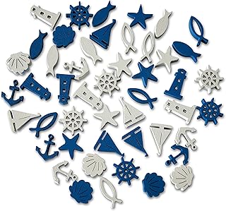 48 Small Nautical Wooden Craft Embellishments