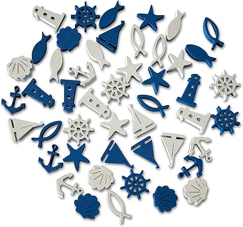 48 Small Nautical Wooden Craft Embellishments