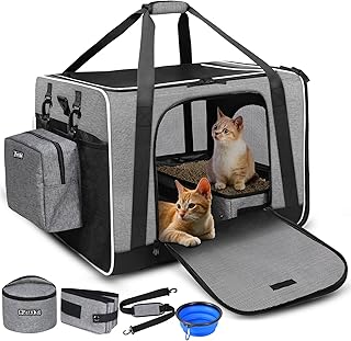 Large Soft Cat Carrier with Litter Box for Travel