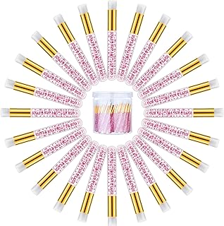80 Pcs Pink Lash Shampoo Brushes with Container