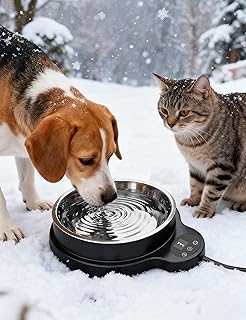 Heated Water Bowl for Pets with Temperature Control