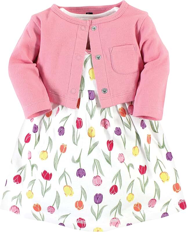 Baby Girls' Cotton Dress and Cardigan Set