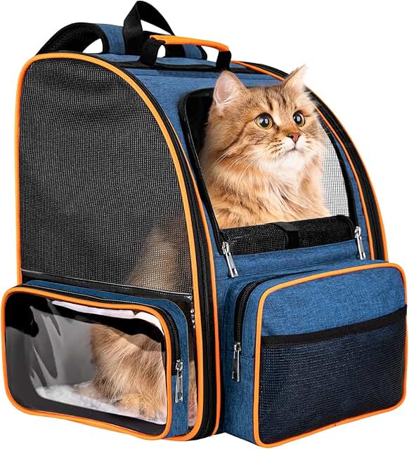 Cat and small dog backpack carrier for travel and outdoor use