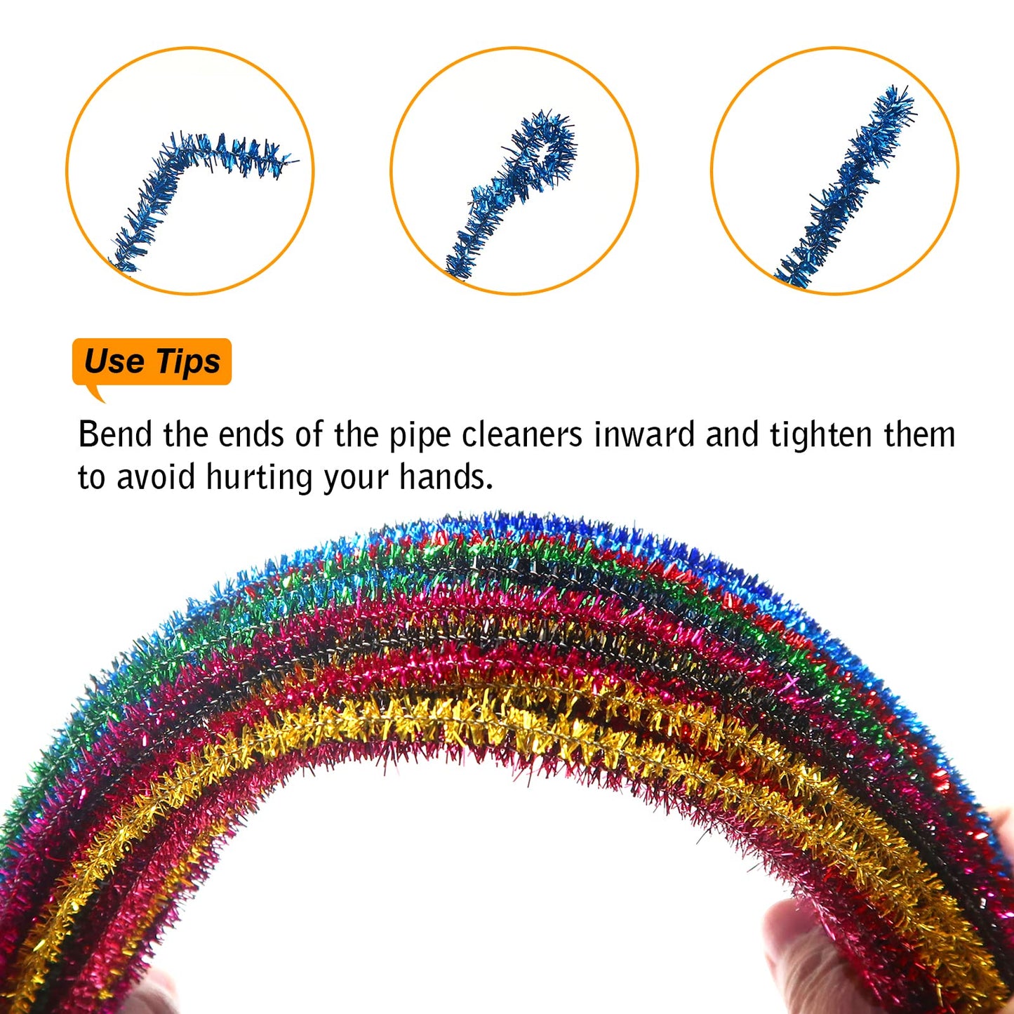 400pcs Sparkling Metallic Pipe Cleaners 6mm x 12in