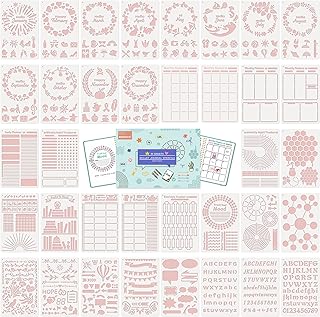 36-Piece Bullet Journal Stencil Set for Planning