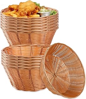 12 Pack Small Plastic Round Baskets for Food and Gifts