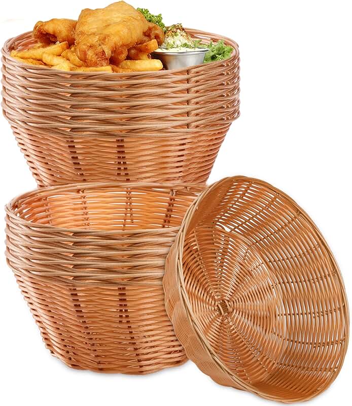 12 Pack Small Plastic Round Baskets for Food and Gifts