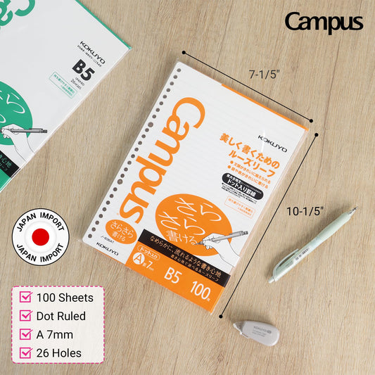 Loose Leaf Paper for Binders, 100 Sheets, B5