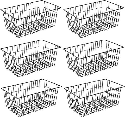 15.2-inch Metal Wire Baskets for Kitchen and Freezer Storage
