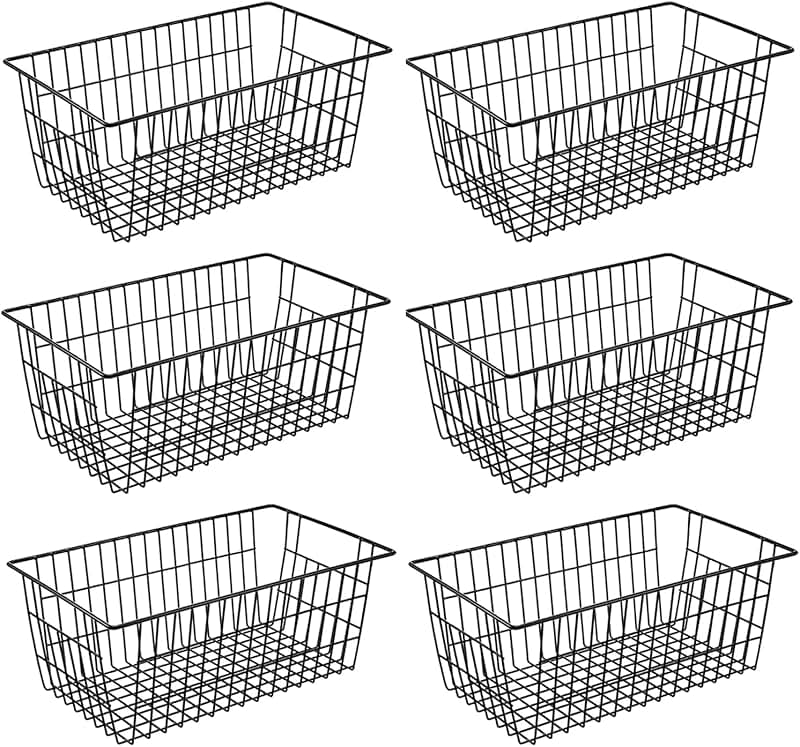 15.2-inch Metal Wire Baskets for Kitchen and Freezer Storage
