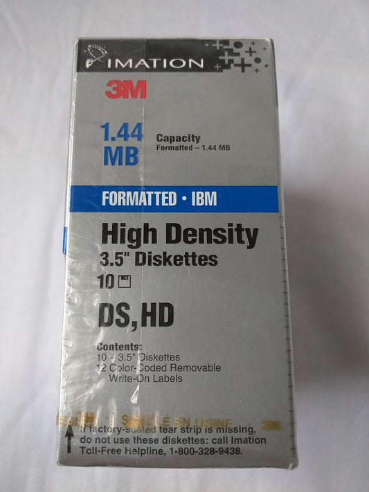 3M Formatted High Density 3.5" Diskettes 1.44 MB