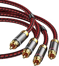 9.8ft Gold-Plated RCA Stereo Audio Cable for Home Theater