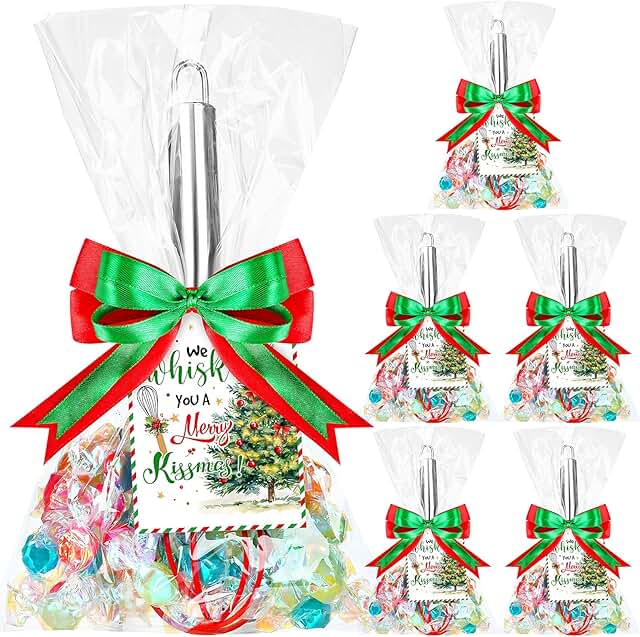 Six Christmas Baking Whisk Sets with Greeting Card