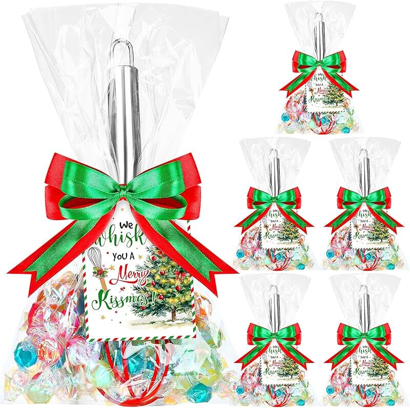 Six Christmas Baking Whisk Sets with Greeting Card