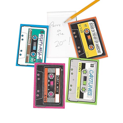 Cassette Shaped Notepad Set, 24 Pieces