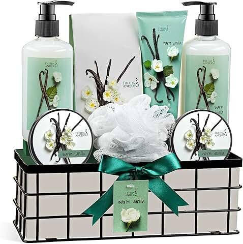 Warm Vanilla Bath Gift Set with Lotion and Scrubs