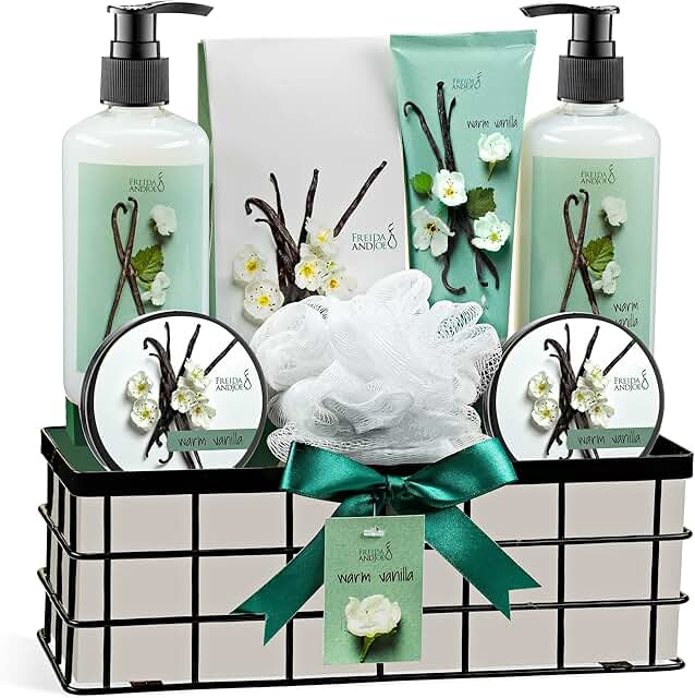 Warm Vanilla Bath Gift Set with Lotion and Scrubs