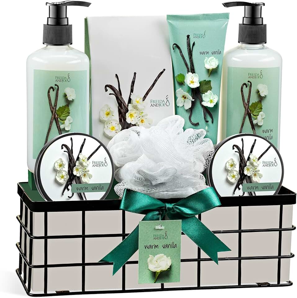 Warm Vanilla Bath Gift Set with Lotion and Scrubs