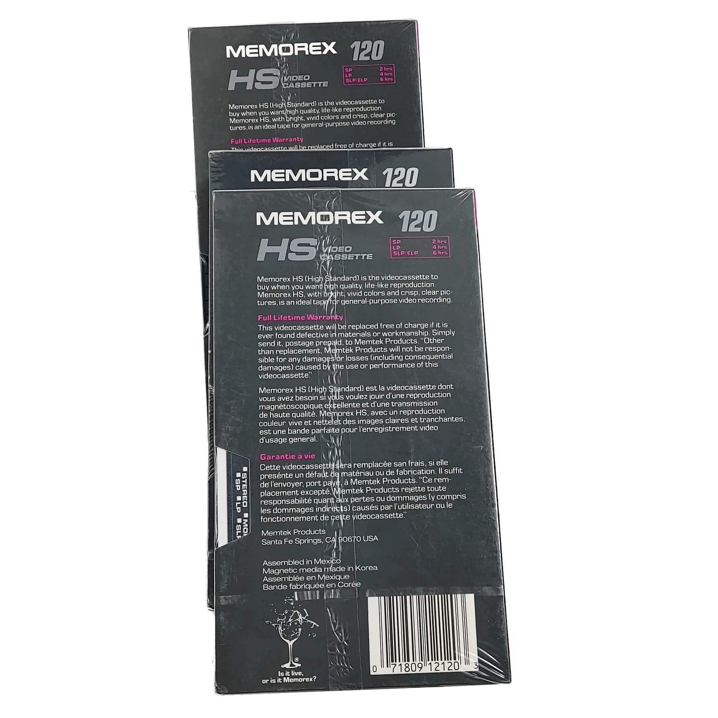 3 Pack HS T-120 Minute Video Tape