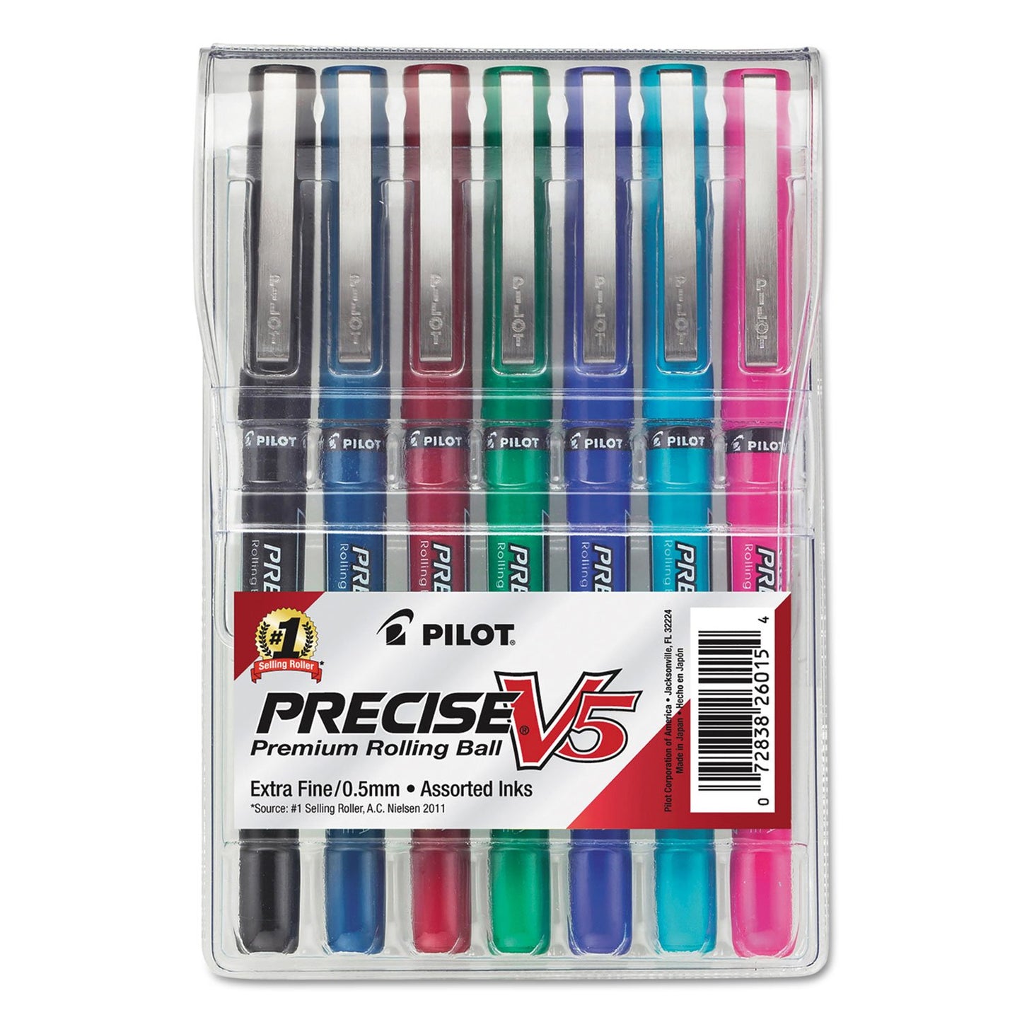 Set of 7 Colored Fine-Point Liquid Ink Pens