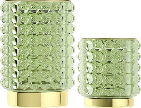 Clear green glass makeup brush and pen holder
