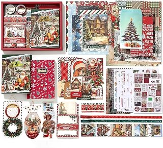Christmas Scrapbook Kit with 157 Pieces for Holiday Crafts