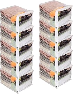 Set of 10 clear zippered storage bags, 9x11x7 inches