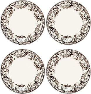 Set of 4 Delamere Dinner Plates, 10.5 Inch Round Earthenware