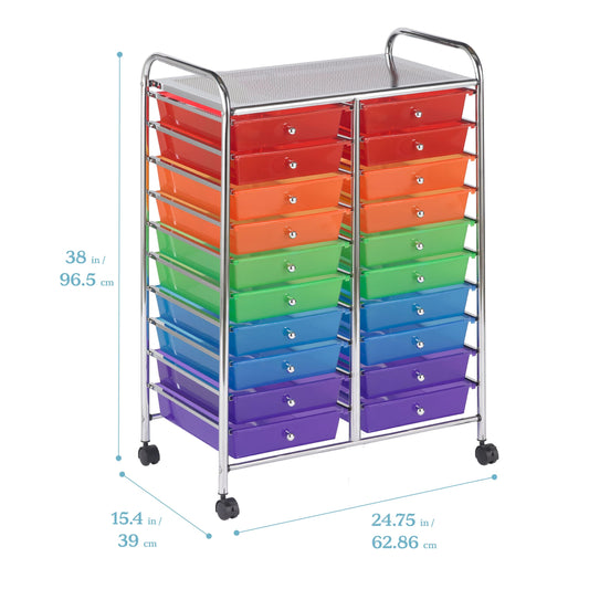 20-Drawer Mobile Storage Cart