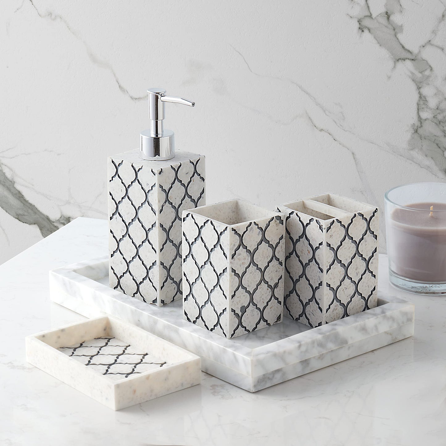 Bathroom Accessories Sets Unique s Modern Clic Cont rary Decorative Beautiful Designs Bath Shower Tub Dcor, 4 Piece, Versailles