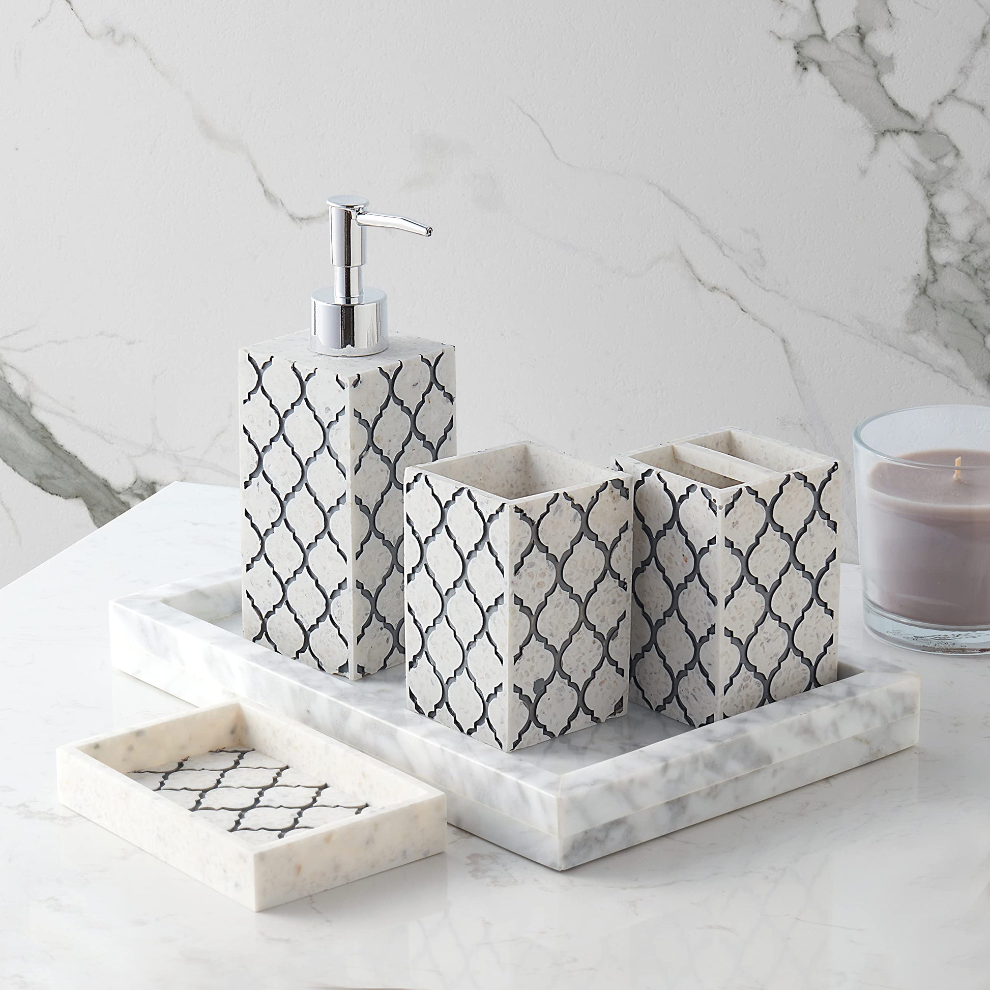 Bathroom Accessories Sets Unique s Modern Clic Cont rary Decorative Beautiful Designs Bath Shower Tub Dcor, 4 Piece, Versailles