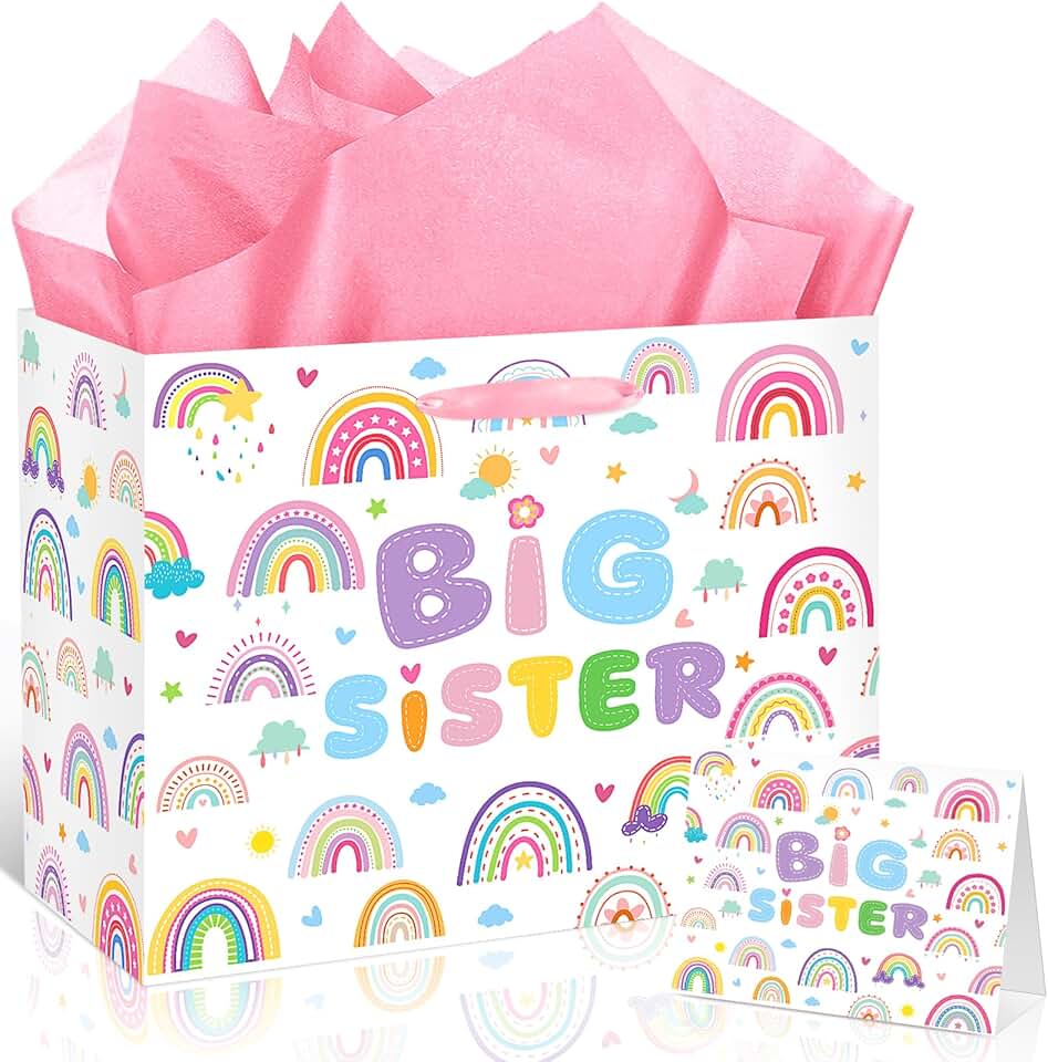 Big Sister Gift Bag with Tissue and Card