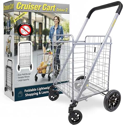Foldable Heavy Duty Shopping and Laundry Cart
