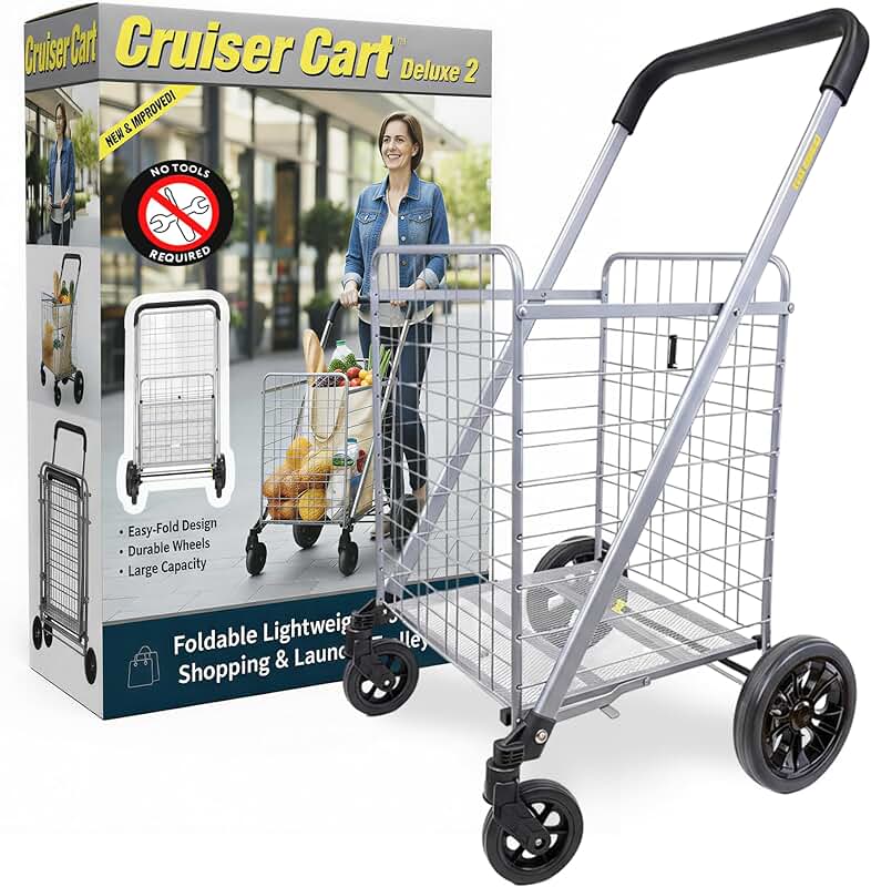 Foldable Heavy Duty Shopping and Laundry Cart