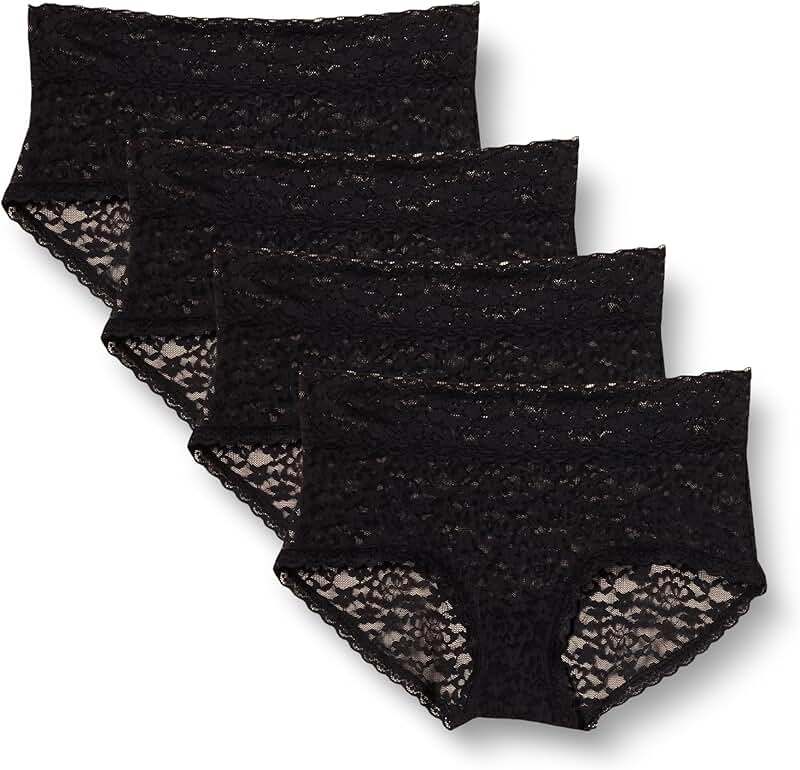 Pack of 4 Women's Comfortable Lace Stretch Hipster Underwear