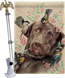 Swallow and dog pet garden flag with paw design