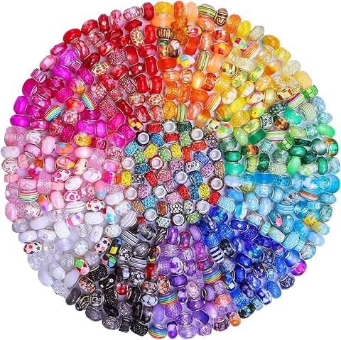 Rainbow European Large Hole Beads for Jewelry Making
