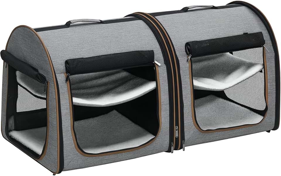 Portable Soft Cat and Dog Carrier with Divider