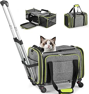 Pet Carrier with Wheels for Small Cats and Dogs