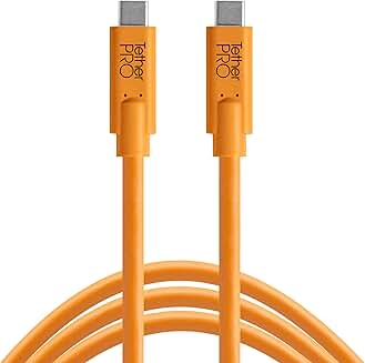 15-foot high-visibility orange USB-C to USB-C cable