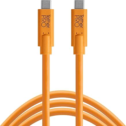 15-foot high-visibility orange USB-C to USB-C cable