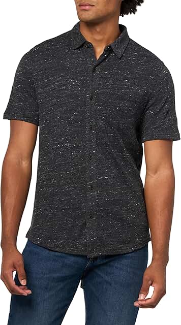 Men's Linen Short Sleeve Button-Up Shirt