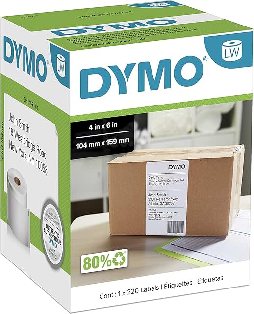 Extra-Large Shipping Labels, 4" x 6", 220 per roll
