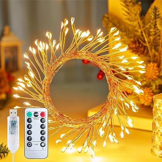 USB Fairy Christmas Lights with 8 Modes and Remote