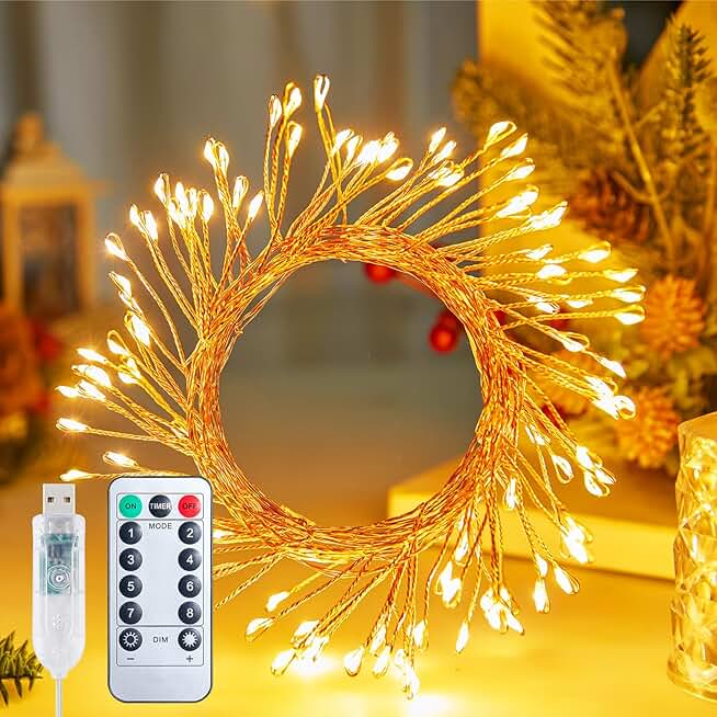 USB Fairy Christmas Lights with 8 Modes and Remote