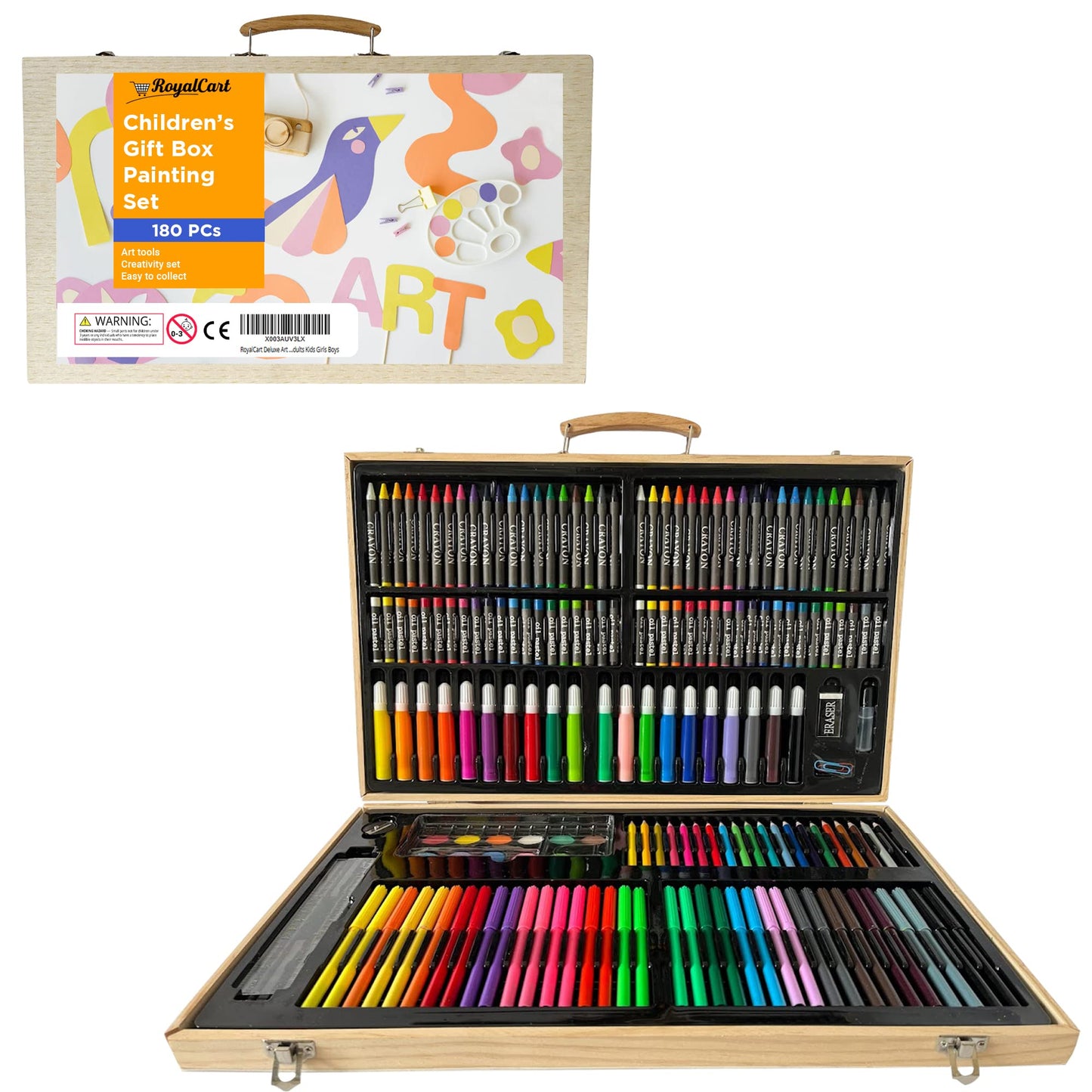 180 Piece Deluxe Art Set with Wooden Case