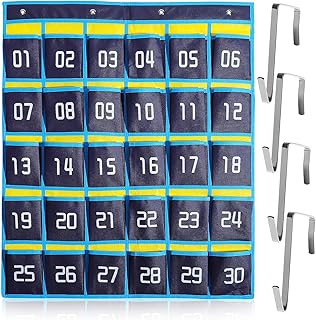 Classroom Pocket Chart Organizer with Phone and Calculator Holders